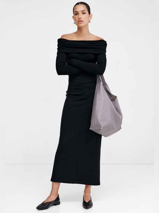 Marcella NYC Belmont Skirt Light European French Terry Maxi Skirt Size Medium - Picture 6 of 16